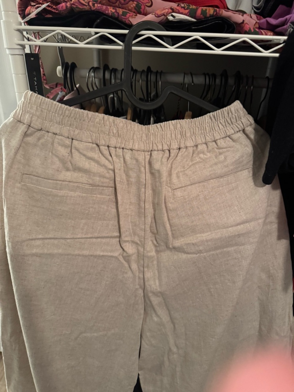 NWT- Banana Republic Cream Wide-Leg Linen-Blend Pants - Picture 2 of 5